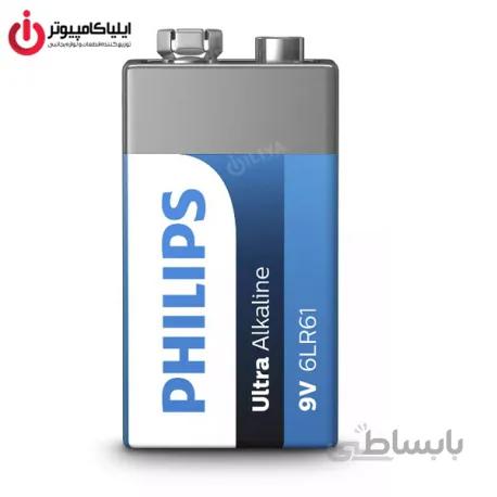 باتری کتابی Alkaline برند فیلیپس مدل 6LR61E1B/97 سری Ultra