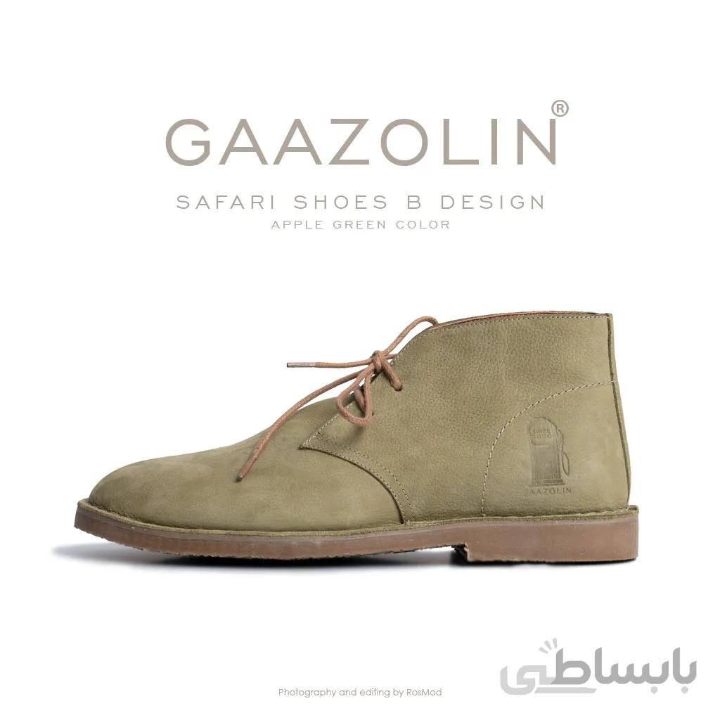 کفش صحرایی سافاری گازولین سبز روشن هورس – GAAZOLIN Safari Veldskoen B Design Apple Green H