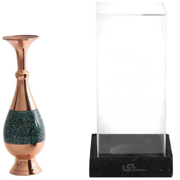 گلدان فیروزه کوب ارتفاع 16 سانتی متر کد GF-5
