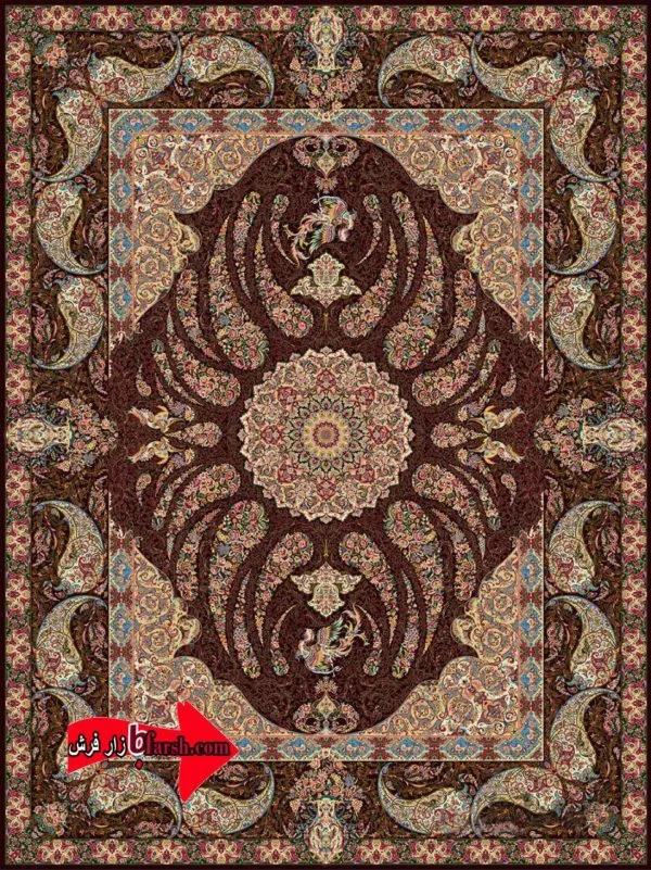 فرش 1200 شانه پاتریس طرح سیمرغ قهوه ای
