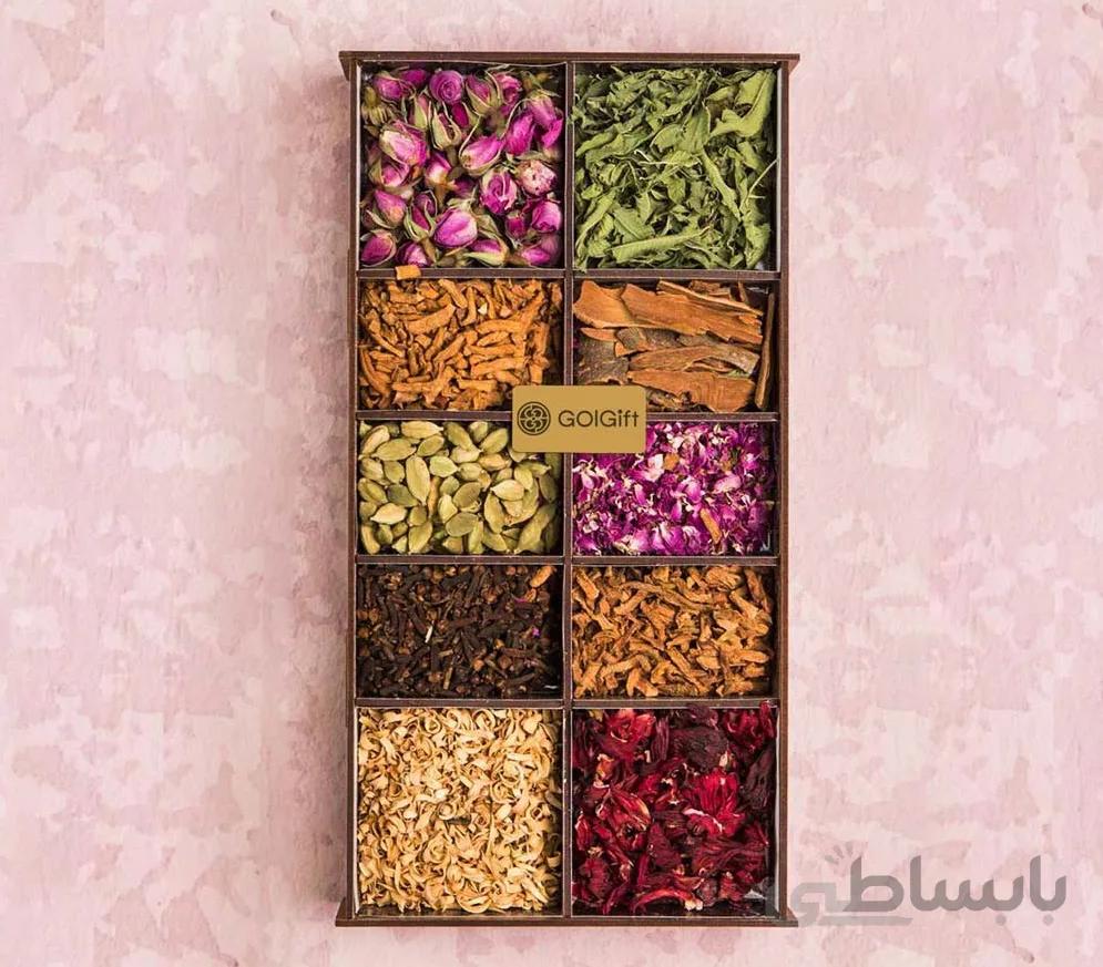 باکس چوبی طعم دهنده چایی و دمنوش ۱۴۰۰