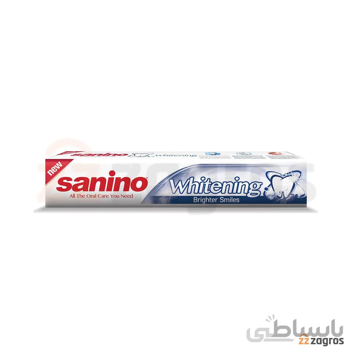 خمیر دندان سفید کننده سانینو مدل Whitening حجم 100 میل