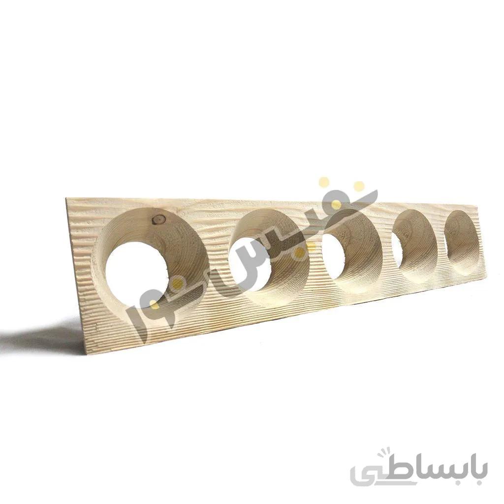 قاب هالوژن چوبی پنج قلو مخروطی کد 1271