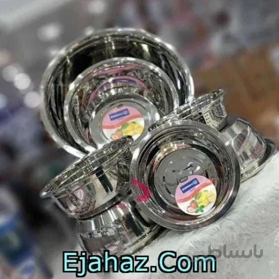 لگن استیل 4 پارچه بزرگ یونیک
