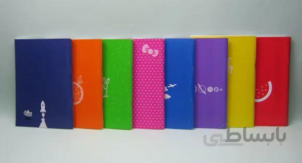 دفتر منگنه ای ۸۰برگ تک رنگ ققنوس در ۸ طرح جذاب