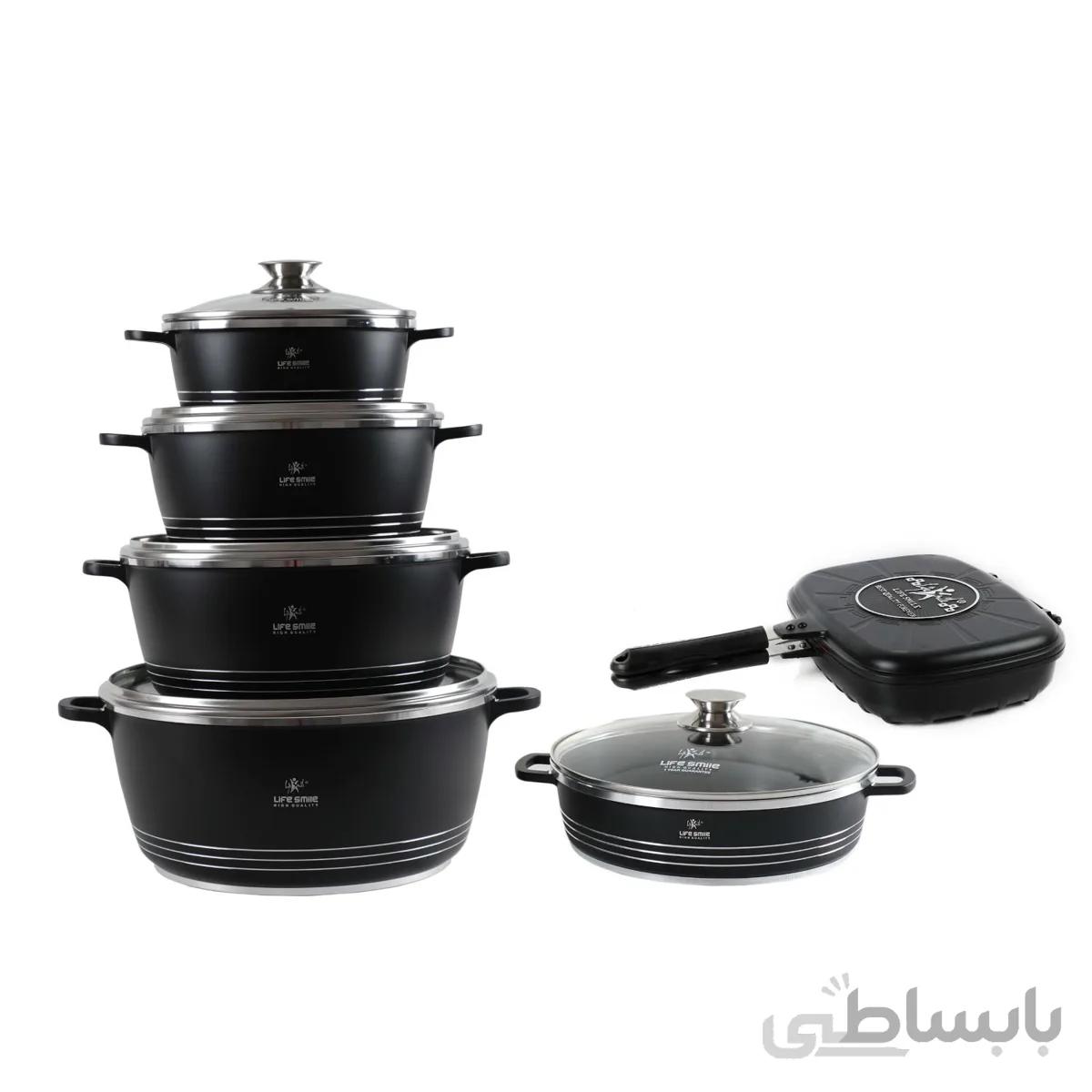 سرویس قابلمه سرامیکی لایف اسمایل مدل BB 12SET شامل 12 پارچه ا LIFESMILE BB-12SET Classic Cookware Set