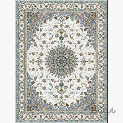 فرش ماشینی زاگرس طرح صنوبر زمینه کرم