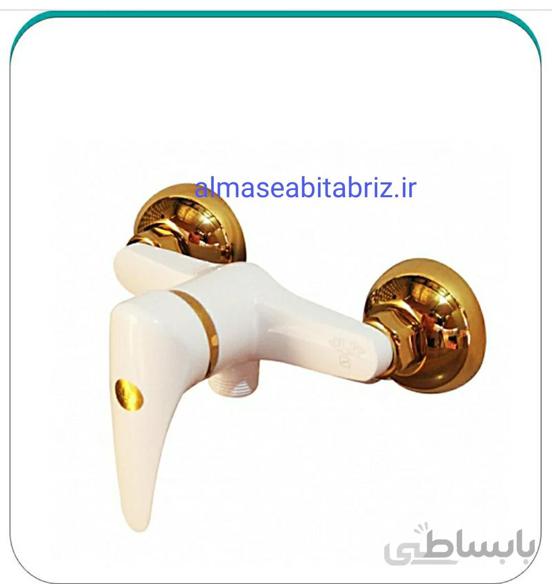 شیر توالت سفید طلایی مدل ارس