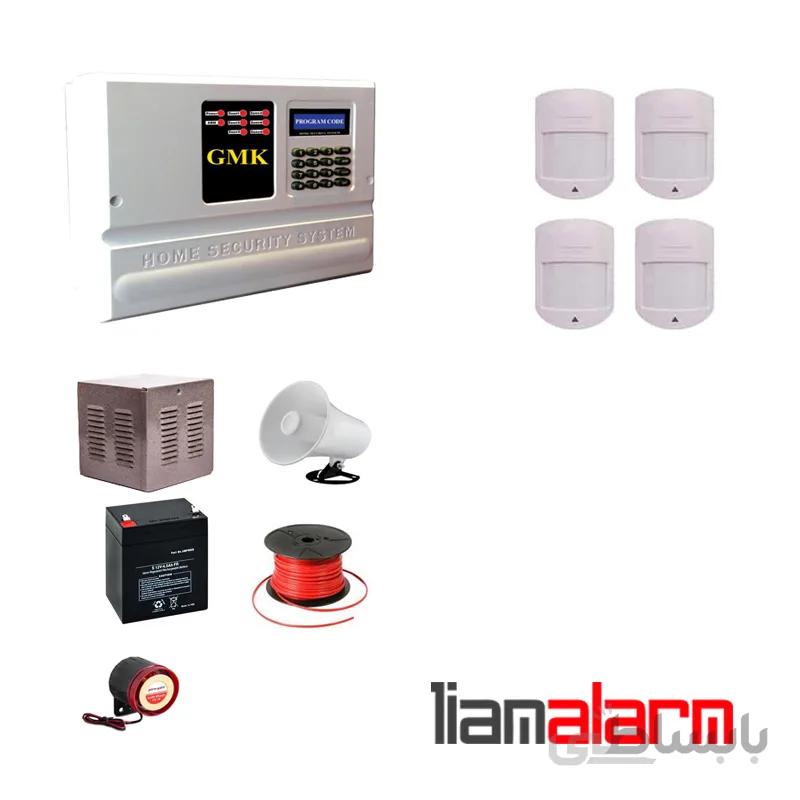 پکیج دزدگیر اماکن با سیم مدل جی ام کا سیم کارتی و تلفنی GM910H64