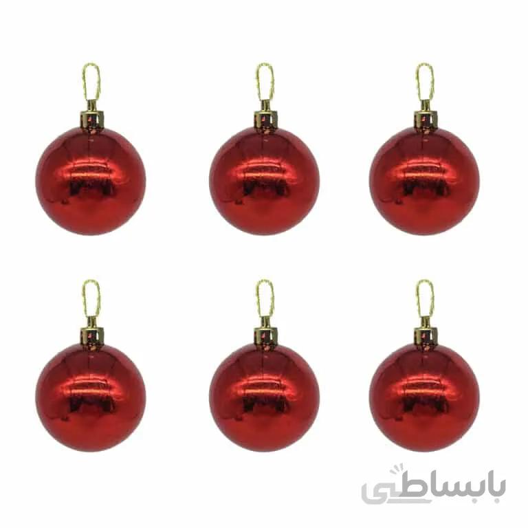 آویز گوی کریسمس بسته 6 عددی مدل STCH260