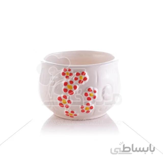 گلدان سرامیکی طرح شکوفه ارتفاع 9 سانتیمتر