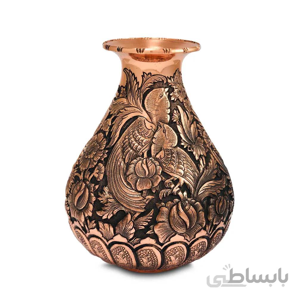 گلدان قلمزنی مدل بلونی طرح گل و مرغ ا قیمت به شرط خرید تیمی
