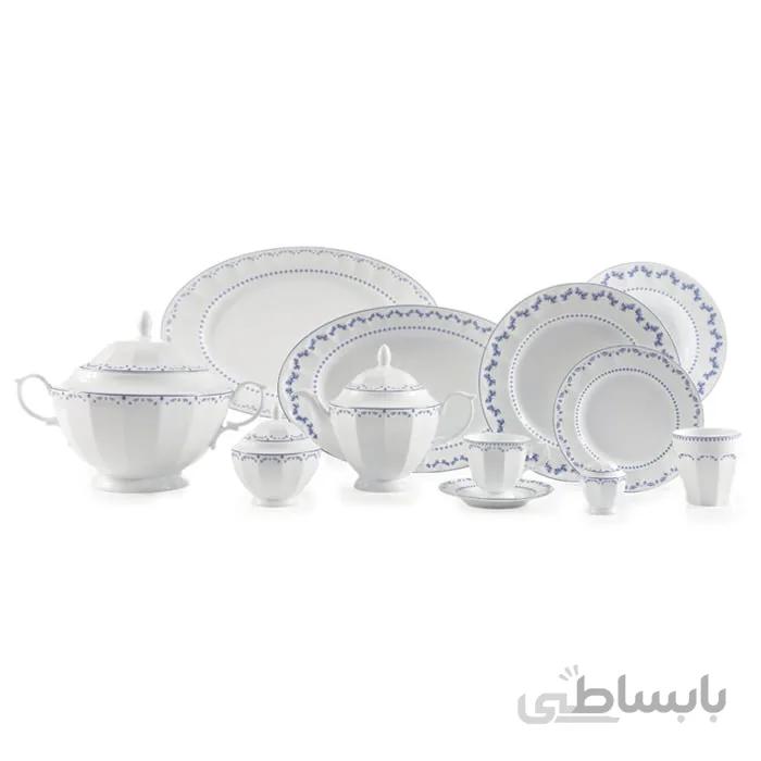 سرویس چینی زرین 12 نفره کامل فرانسیس سرمه ای (103 پارچه) ا Zarin Iran Neo-Classic Francis 103 Pieces FDC Dinnerware Set
