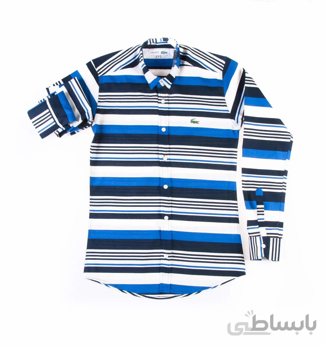 پیراهن مردانه طرح لاکوست راه راه P1001