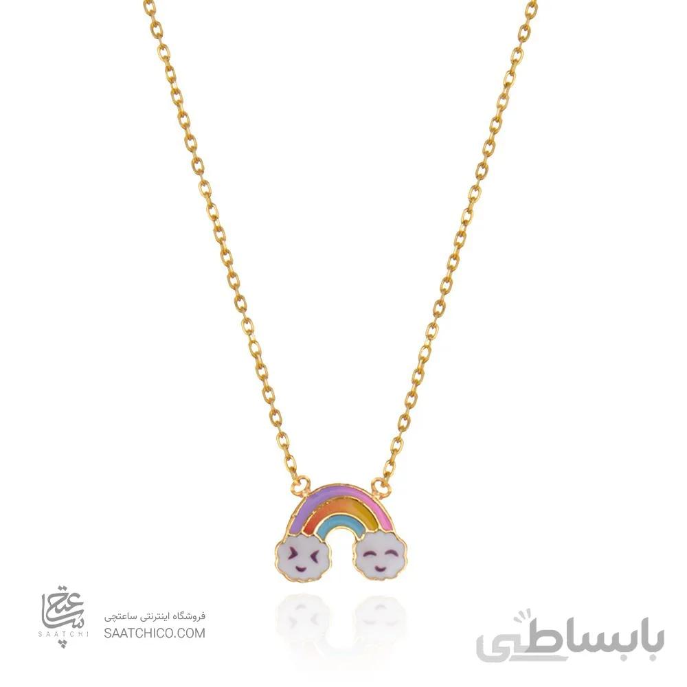 گردنبند طلا کودک طرح رنگین کمان کد KN706