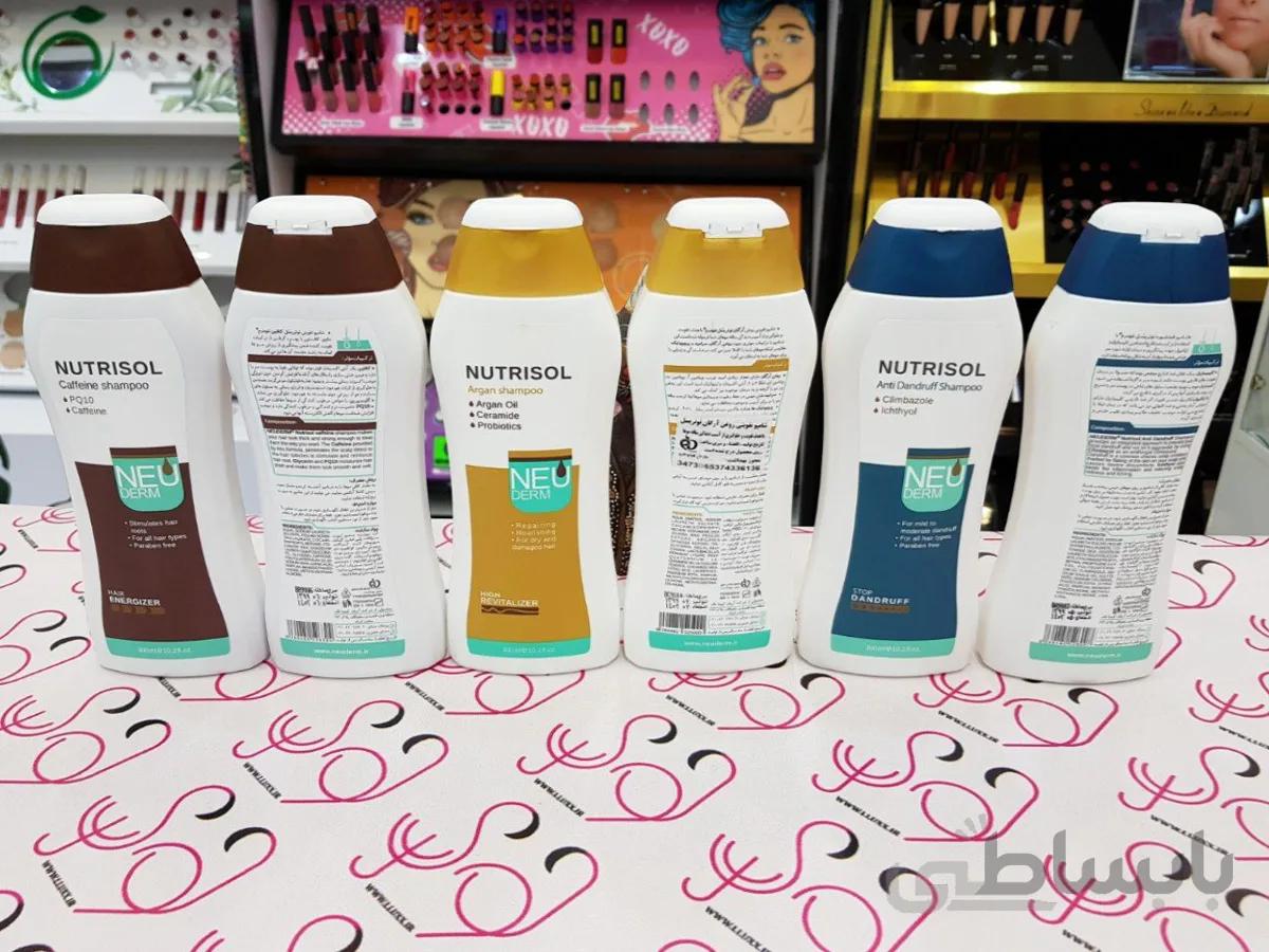 شامپو نئودرم NEUDERM نوتریسل مدل های کافئین و آرگان و ضد شوره