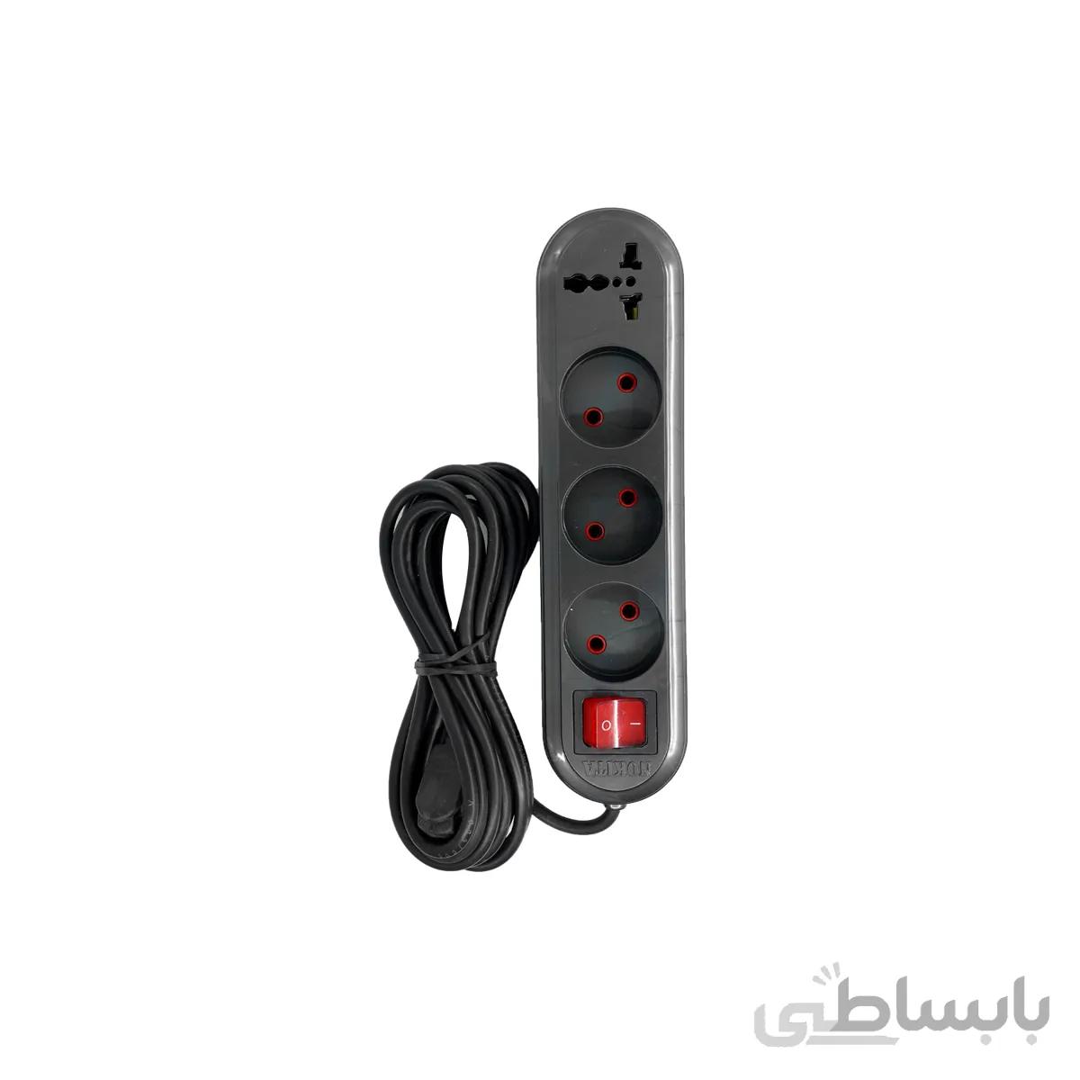 چند راهی برق نوکیتا nokita با یک ورودی 3 شاخه مشکی