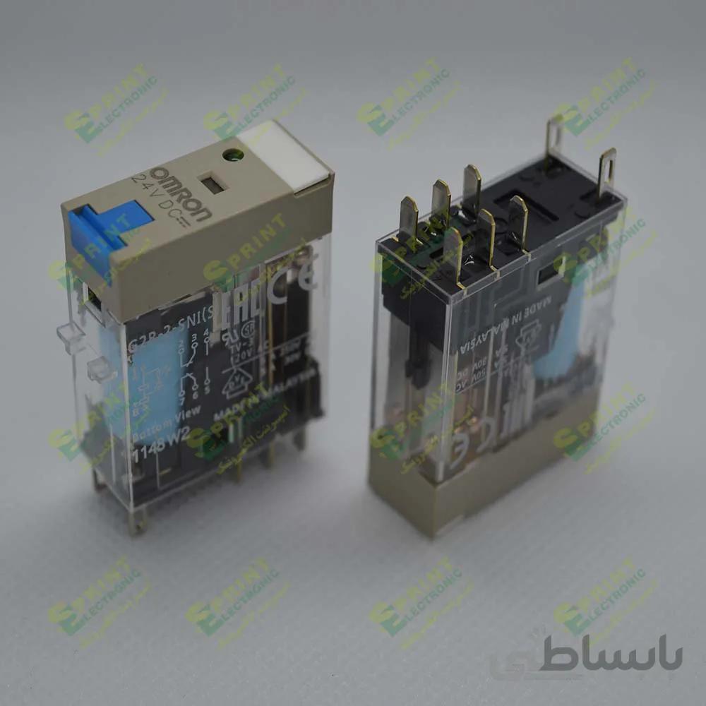 رله 24 ولت شیشه ای 8 پایه 5 آمپر Omron G2R-2SN 24VDC