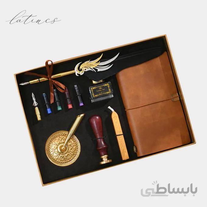 ست کالیگرافی قلم پر طرح آرتمیس رنگ مشکی