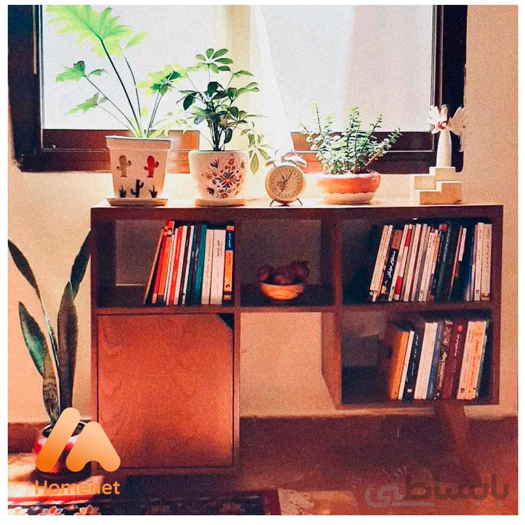 کتابخانه چوبی کمد دار برند ژپتو
