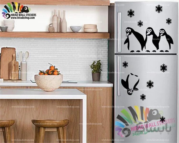 استیکر دیواری یخچال و آشپزخانه پنگوئن‌ها Penguins Wallstickers کد h1178