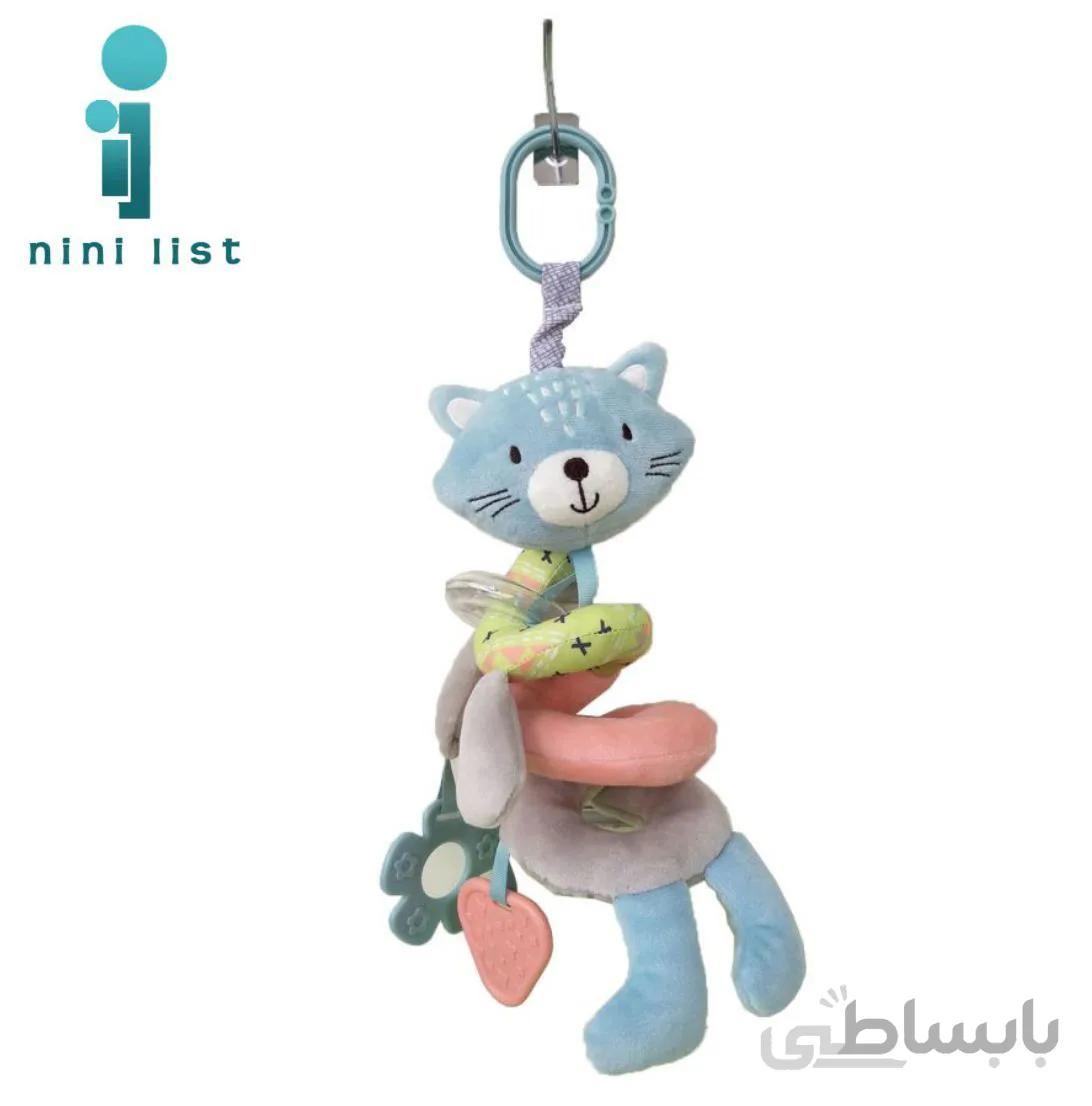 آویزمارپیچ طرح گربه Kikkaboo Cat musical toy for bed
