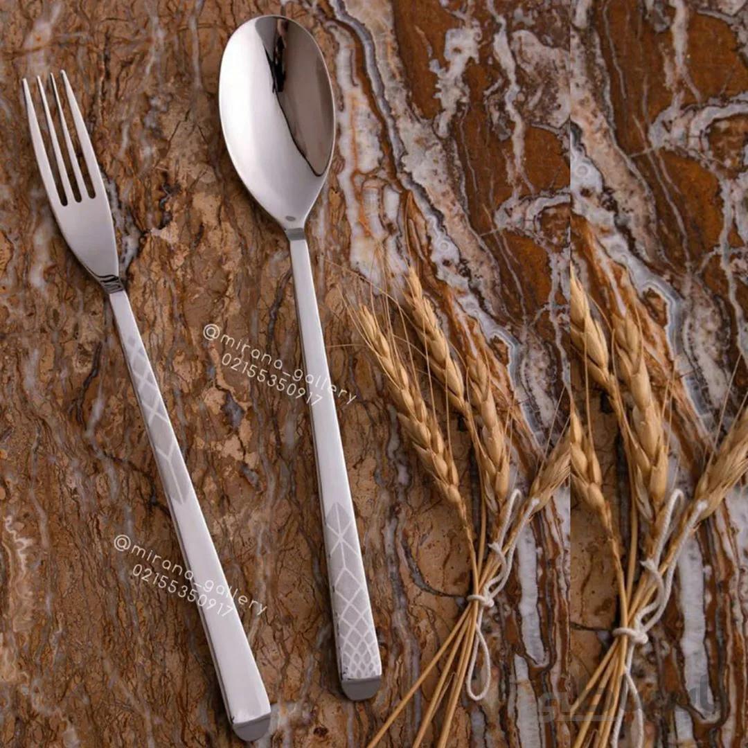 سرویس قاشق و چنگال 30 نفره تمام مات لیزری ورسا مدل پاریس