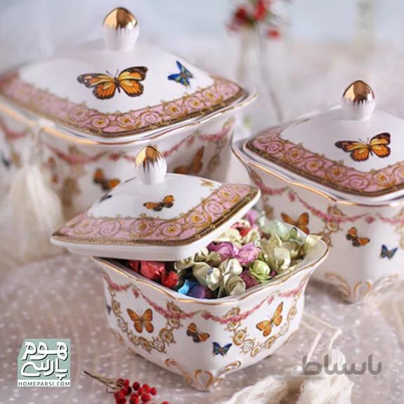 شکلات خوری پروانه ای 3 سایزظروف سرو و پذیرایی
