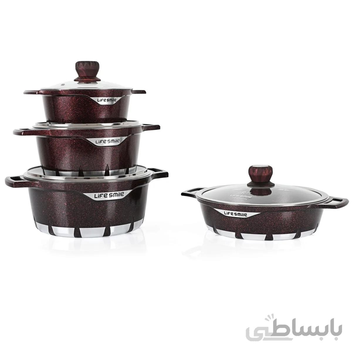 سرویس قابلمه گرانیتی لایف اسمایل مدل 3 FLCM8 ا LIFE SMILE FLCM8-3 Cookware Set
