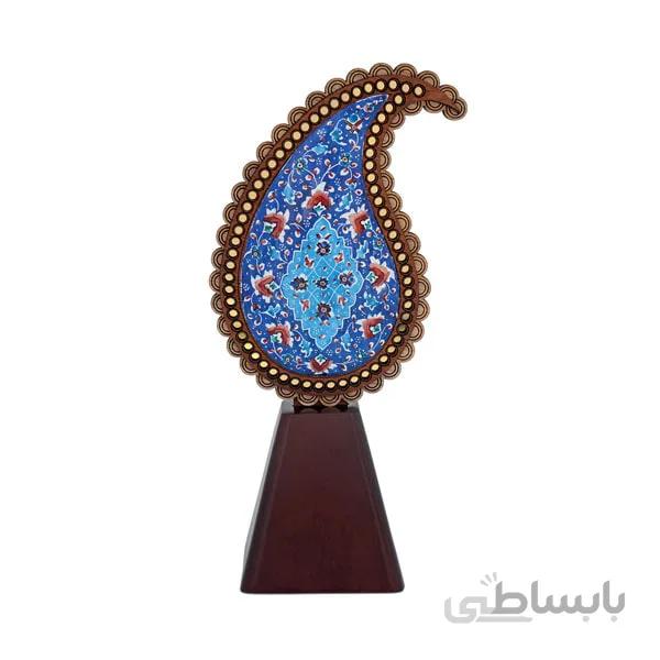 تندیس بته جقه چوب و مینا طرح ساده