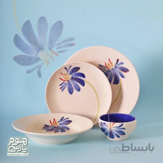 سرویس غذا خوری کالکشن گل آبی
