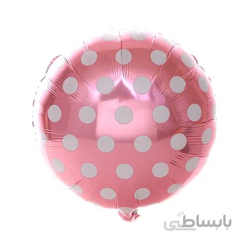 بادکنک فویلی گرد کالباسی خال سفید براق