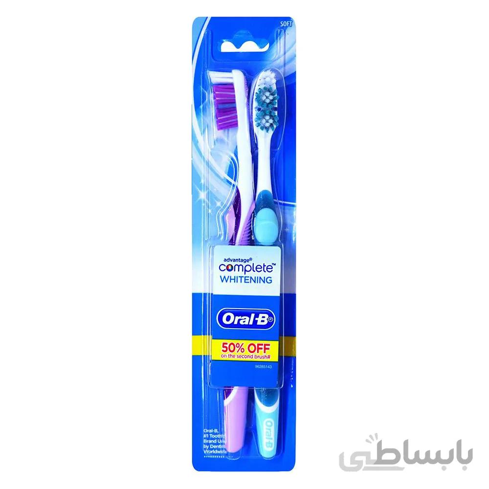 مسواک اورال بی مدل Complete whitening پک دو عددی ا Oral B Complete Whitening Toothbrush Medium Pack Of Two