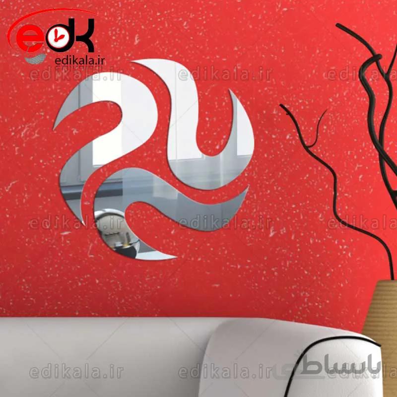 اینه دکوراتیو دیواری فانتزی طرح گل شماره 2 در پنج رنگ بسته 3 تایی