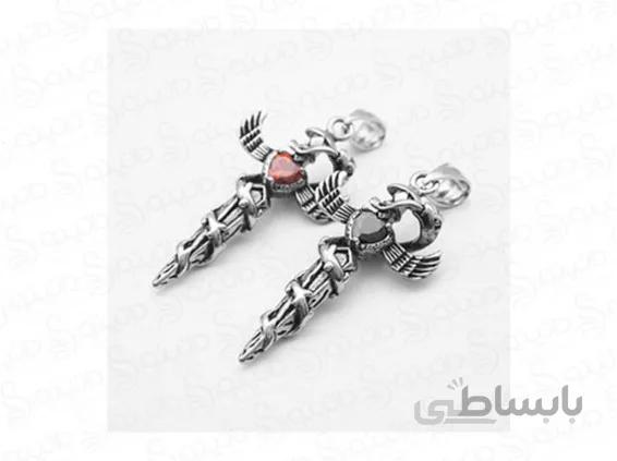 گردنبند مردانه مار مرگ پیچیده بر صلیب jewellery-10011
