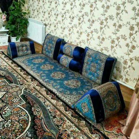 سرویس شاه نشین مبلمان سنتی خان سالار رنگ آبی
