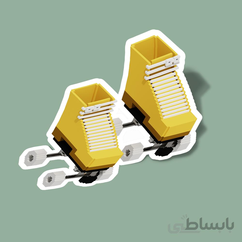 استیکر اسکیت وینتج زرد