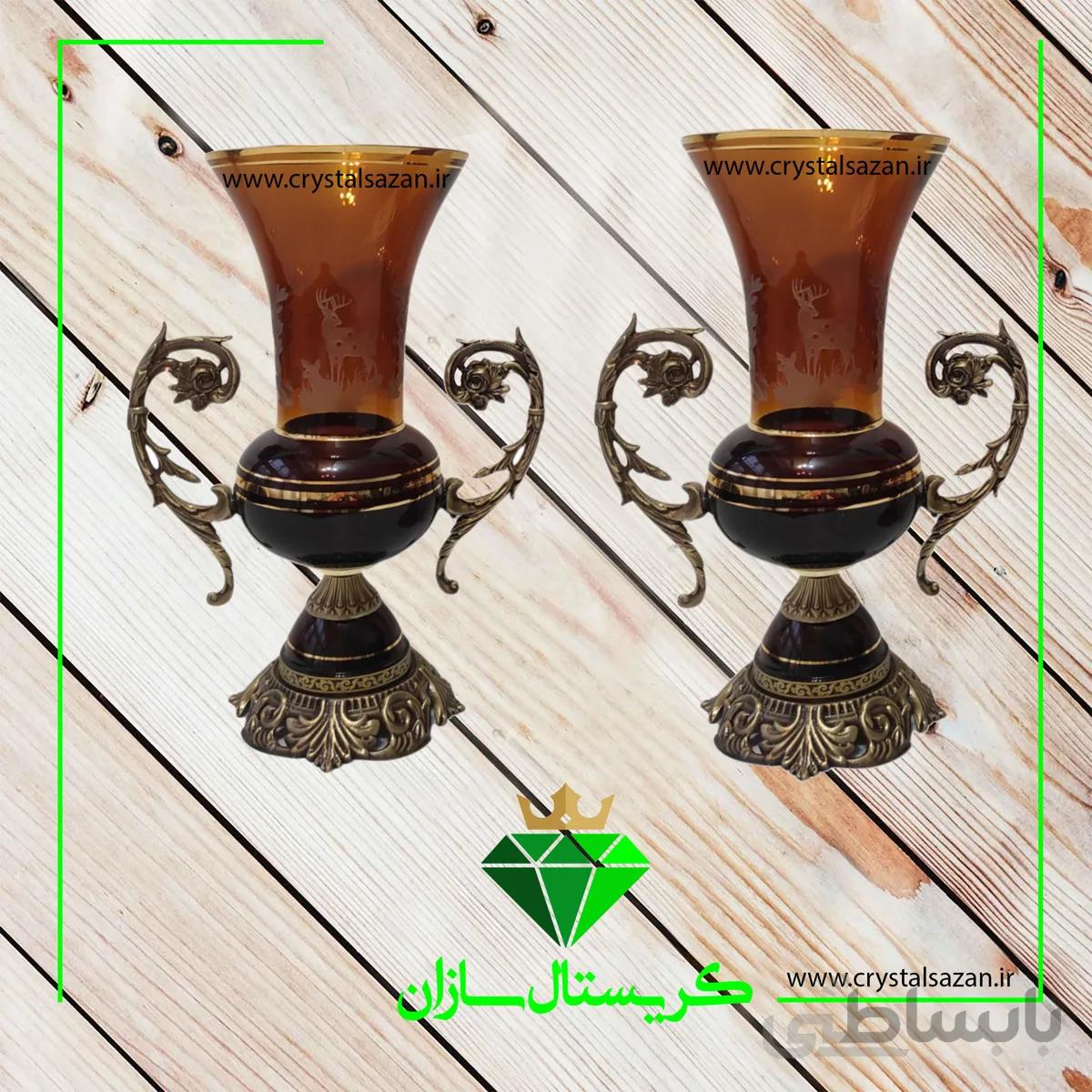 گلدان کریستال جفتی کد G1322 کریستال سازان