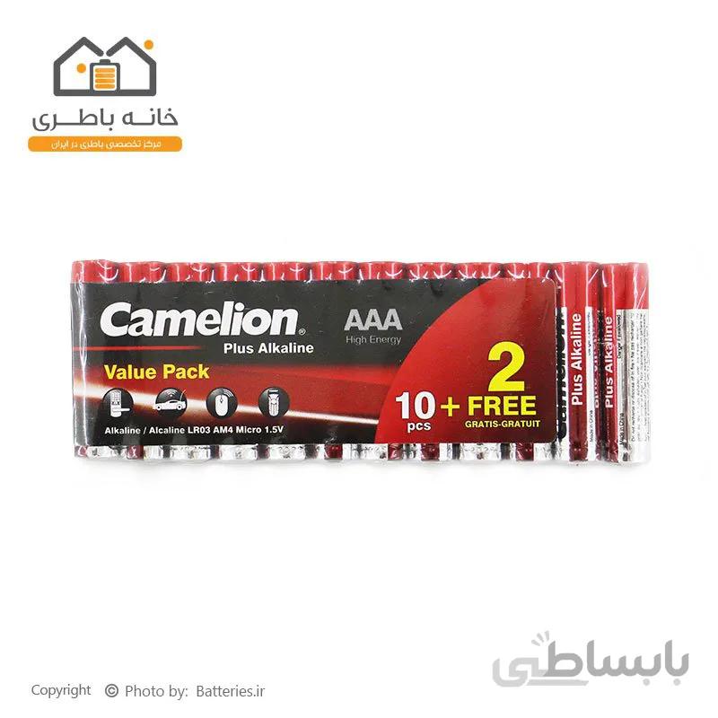 باتری نیم قلمی آلکالاین پلاس کملیون پک 10+2 عددی Camelion
