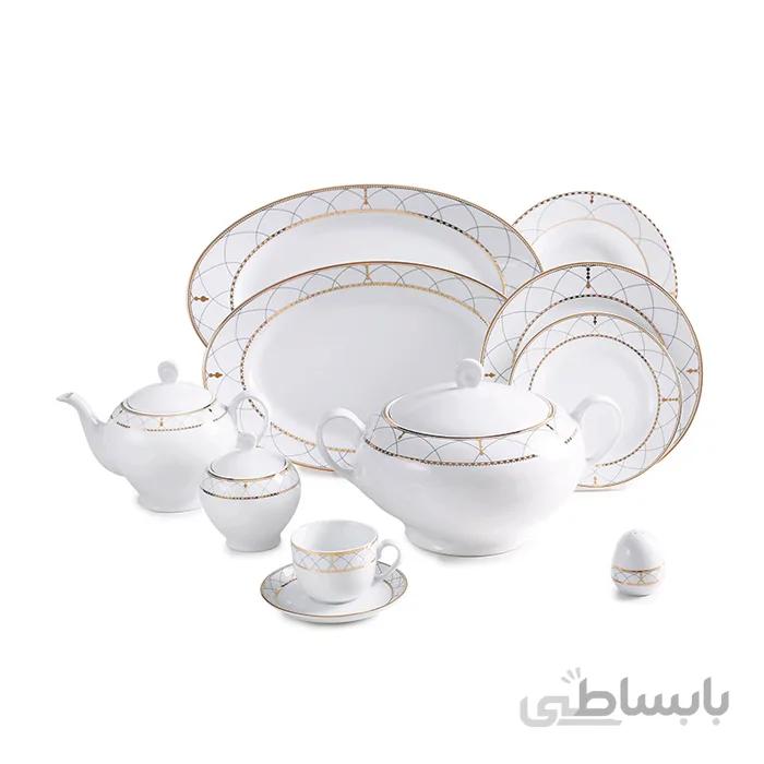 سرویس چینی زرین 12 نفره کامل روما (102 پارچه) ا Zarin Iran ItaliaF Roma 102 Pieces Porcelain Dinnerware Set