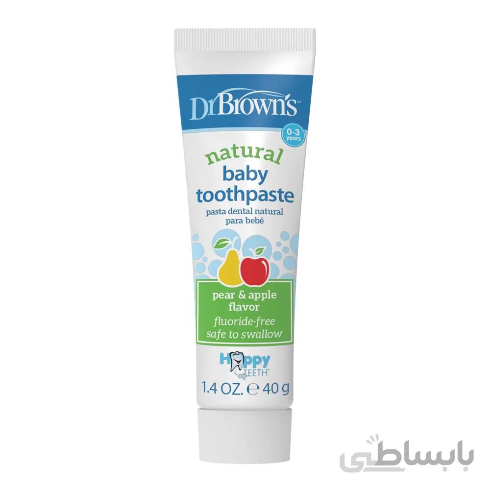 خمیر دندان کودک بدون فلوراید با طعم گلابی و سیب دکتر براون Dr Brown’s