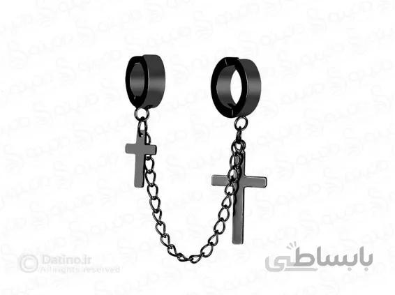 پیرسینگ کلیپسی گوش دو صلیب 12313