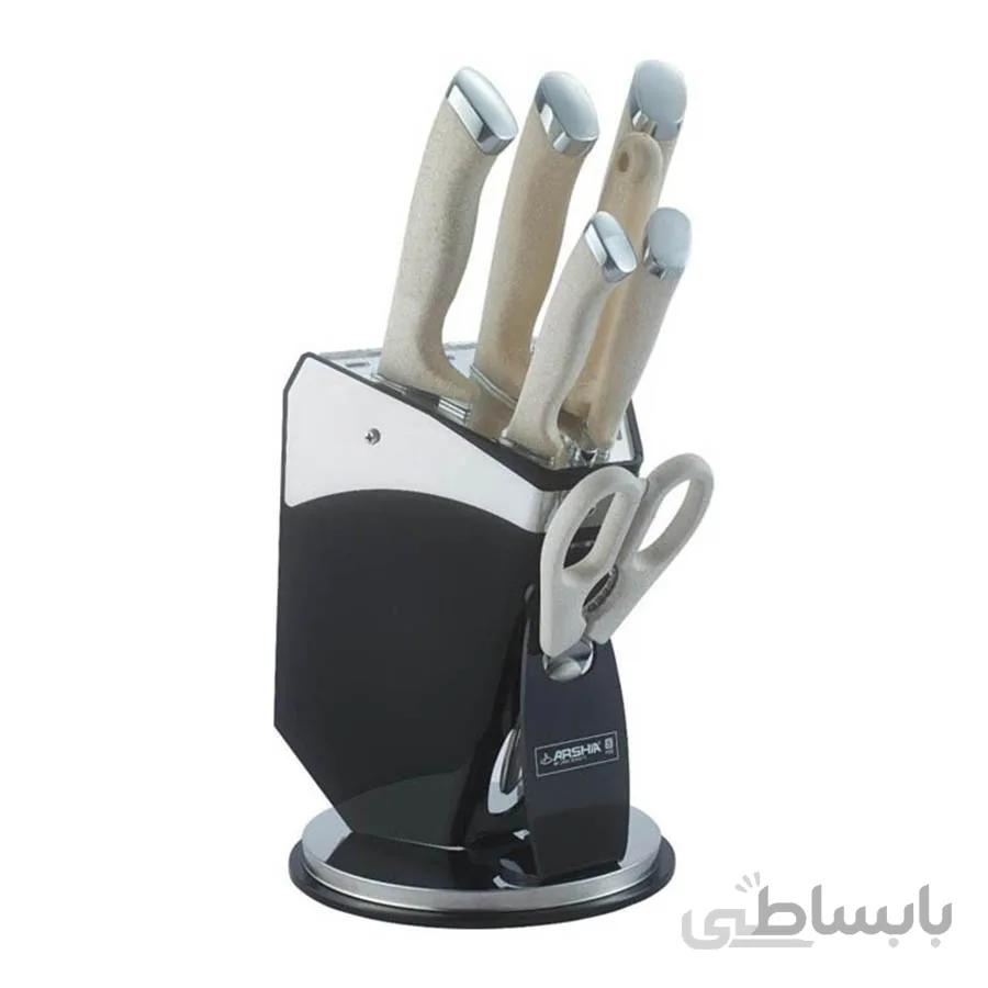 سرویس چاقو آشپزخانه عرشیا مدل K498 2590 ا ARSHIA K498-2590 Eco Friendly German Knife Set