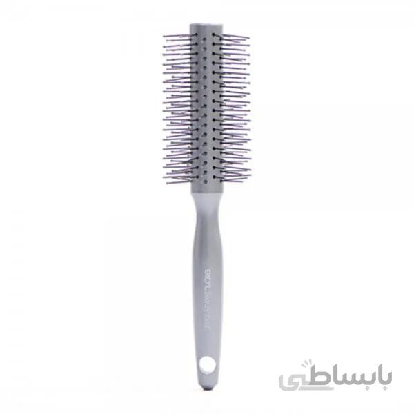 برس مو خاکستری سوزن پلاستیکی گرد مدل آی استایل بیول ا Hair Brush - Gray BIOL