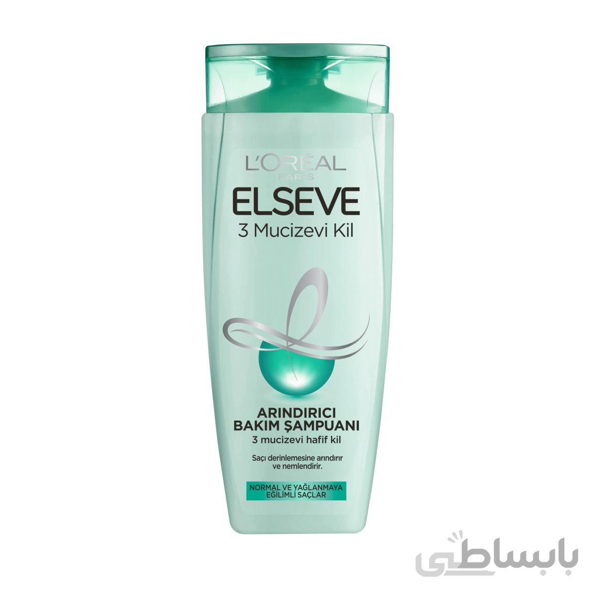 شامپو حجم دهنده مو مناسب موهای معمولی و چرب 450 میل ا LOREAL Elseve Shampoo Miraculous Clay 450ml