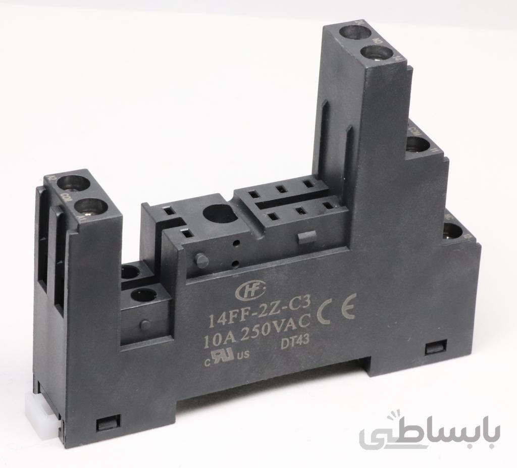 سوکت رله با نگهدارنده پلاستیکی مدل HONGFA 14FF-2Z-C3