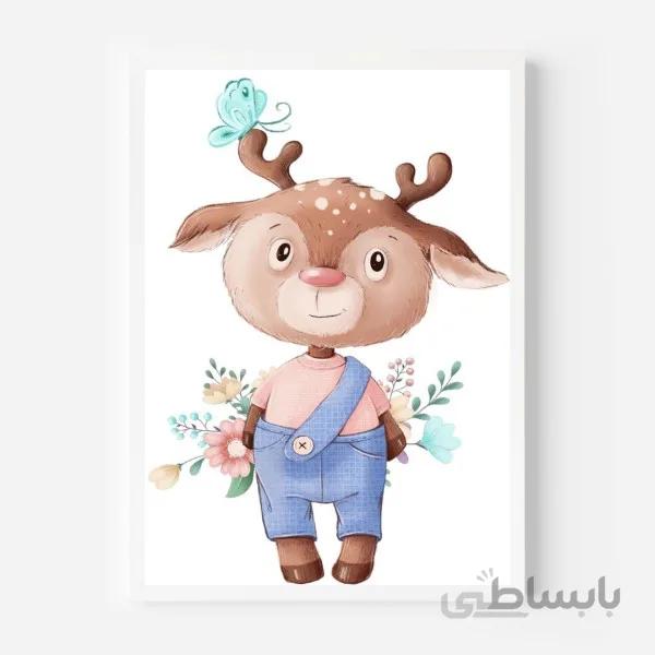 تابلو فانتزی اتاق کودک مدل بچه گوزن