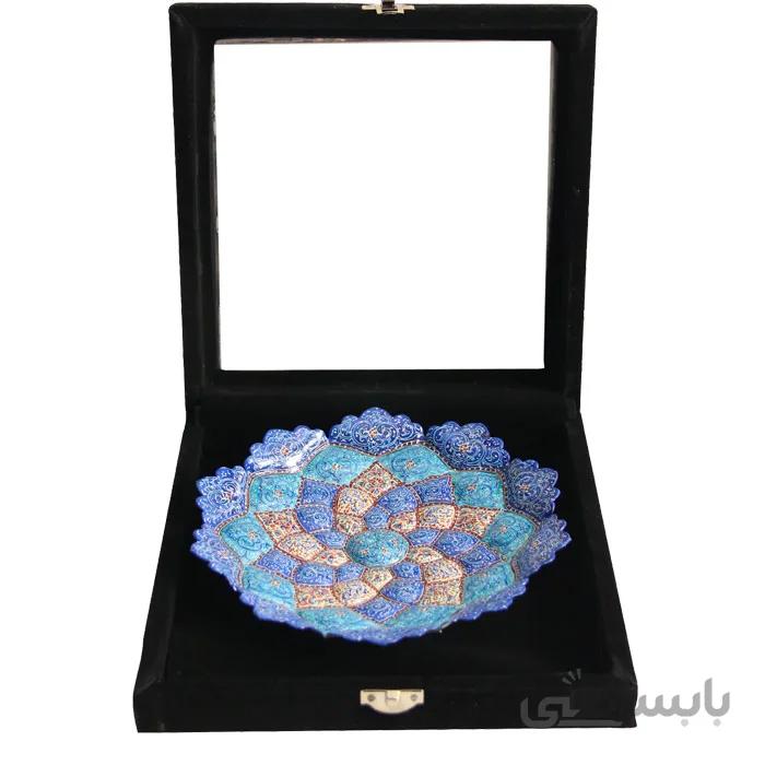 بشقاب میناکاری جعبه مخمل ارتفاع 30 سانتی متر کد BT-3
