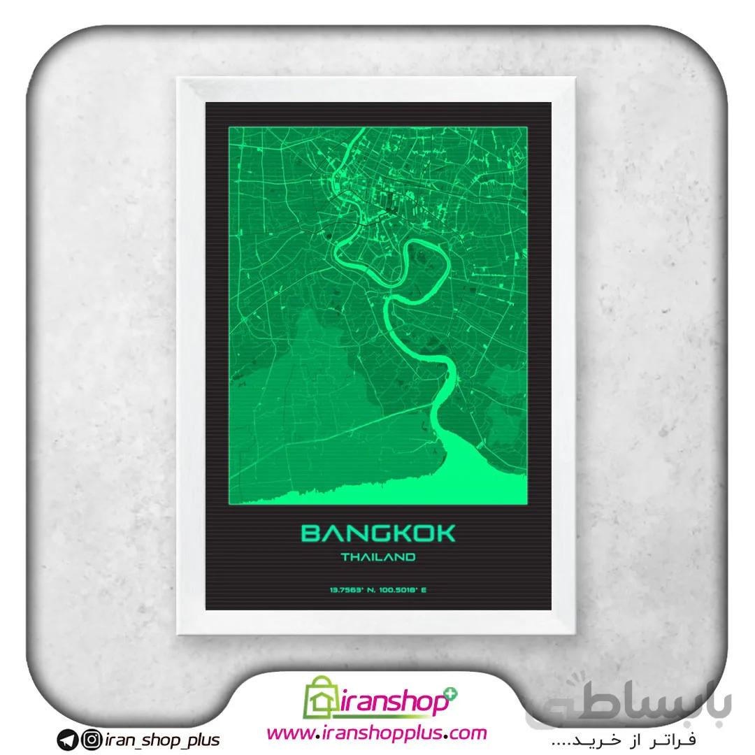 تابلو نقشه شهر بانکوک با تم Synthwave City Maps