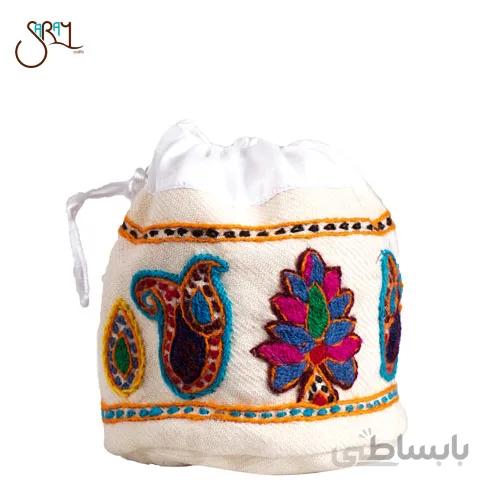 مفشو پته دوزی دست دوز سفید مدل 1405